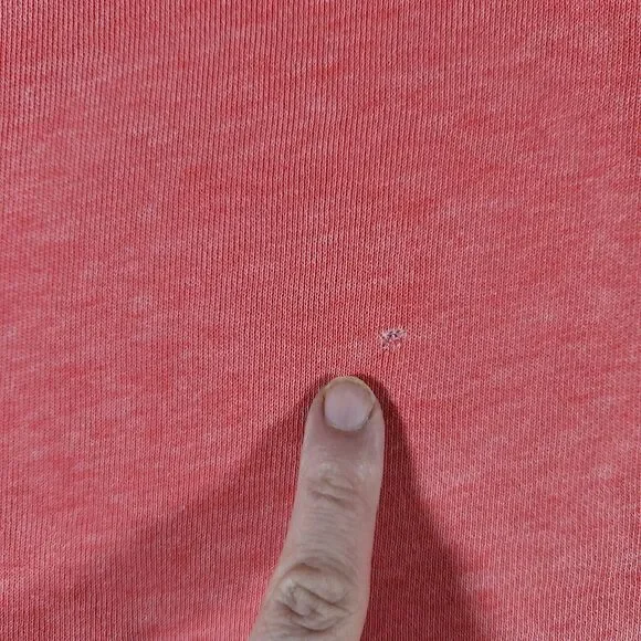 American Eagle Women's Short Sleeve Sweatshirt Medium Red Distressed #180 - Picture 3 of 8